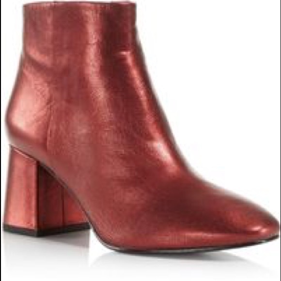 red leather booties